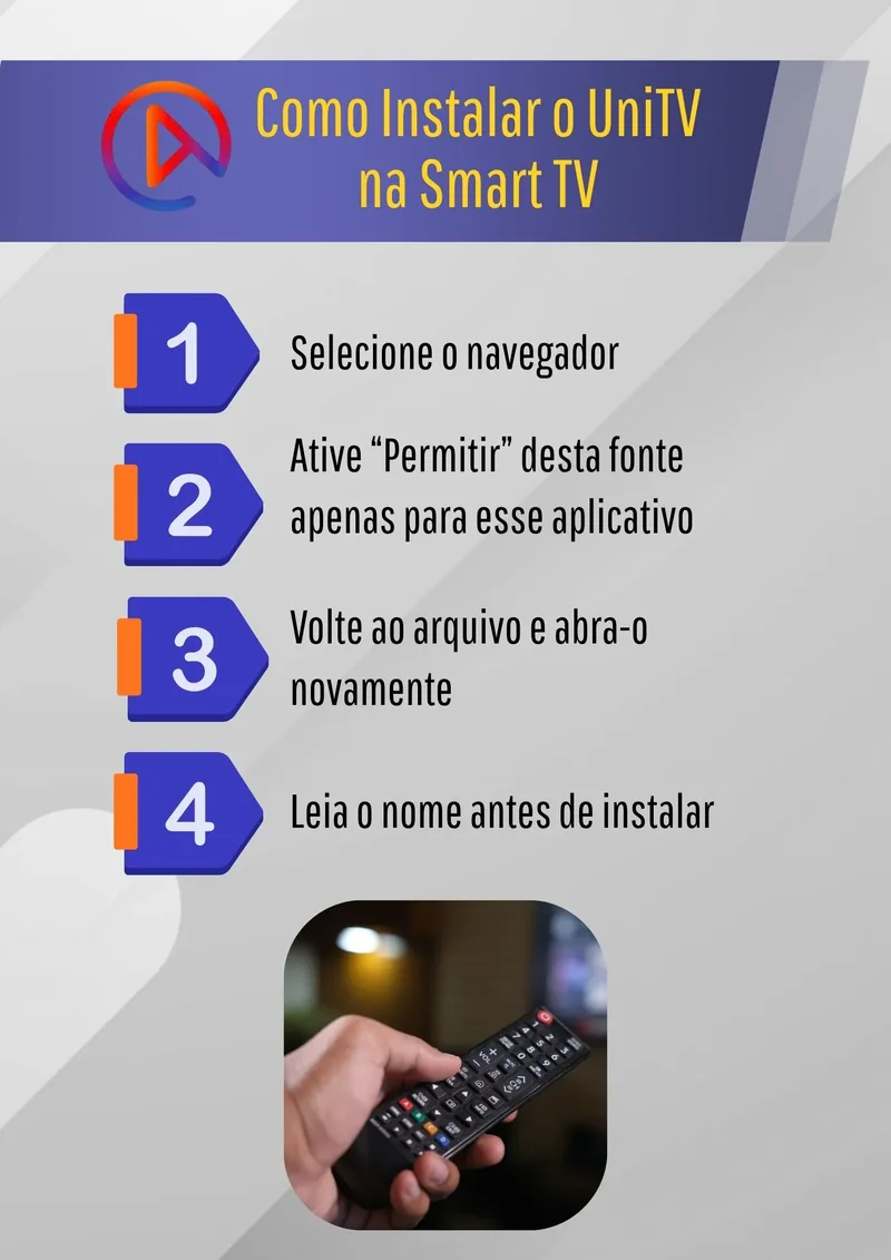 Instruções de como instalar o UniTV na SmartTV